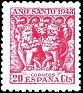 Spain 1943 Jubilee Year 20 CTS Red Edifil 964